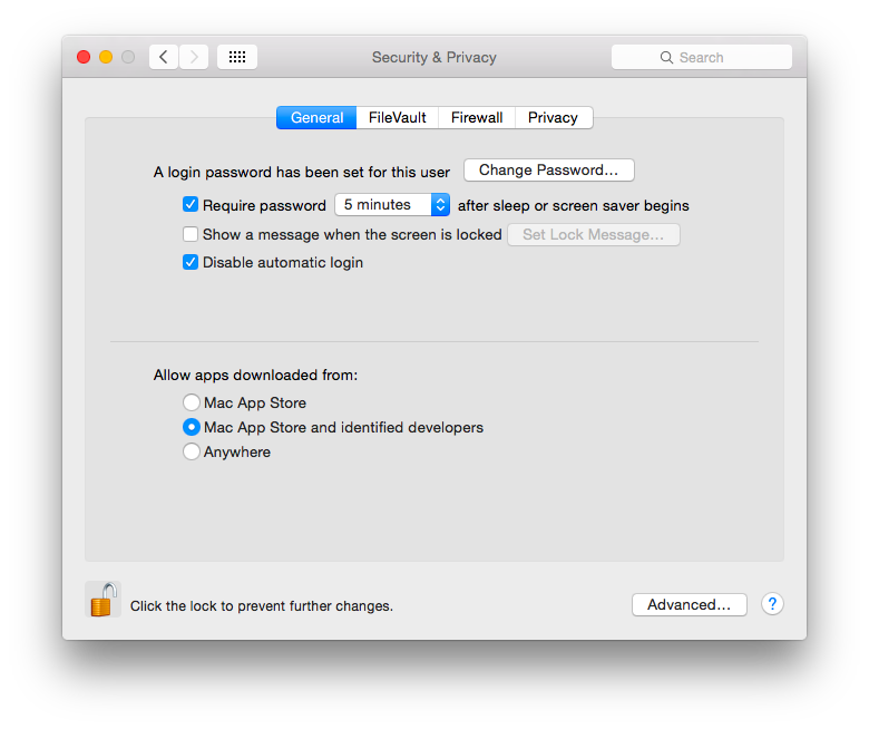 OSX, Privacy, Security, Preferences