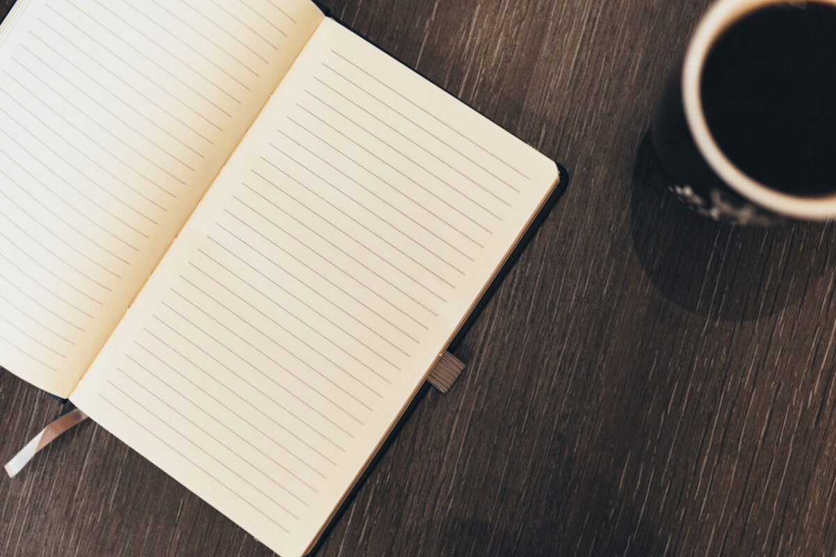 Coffee Cup ,Notebook, Desk