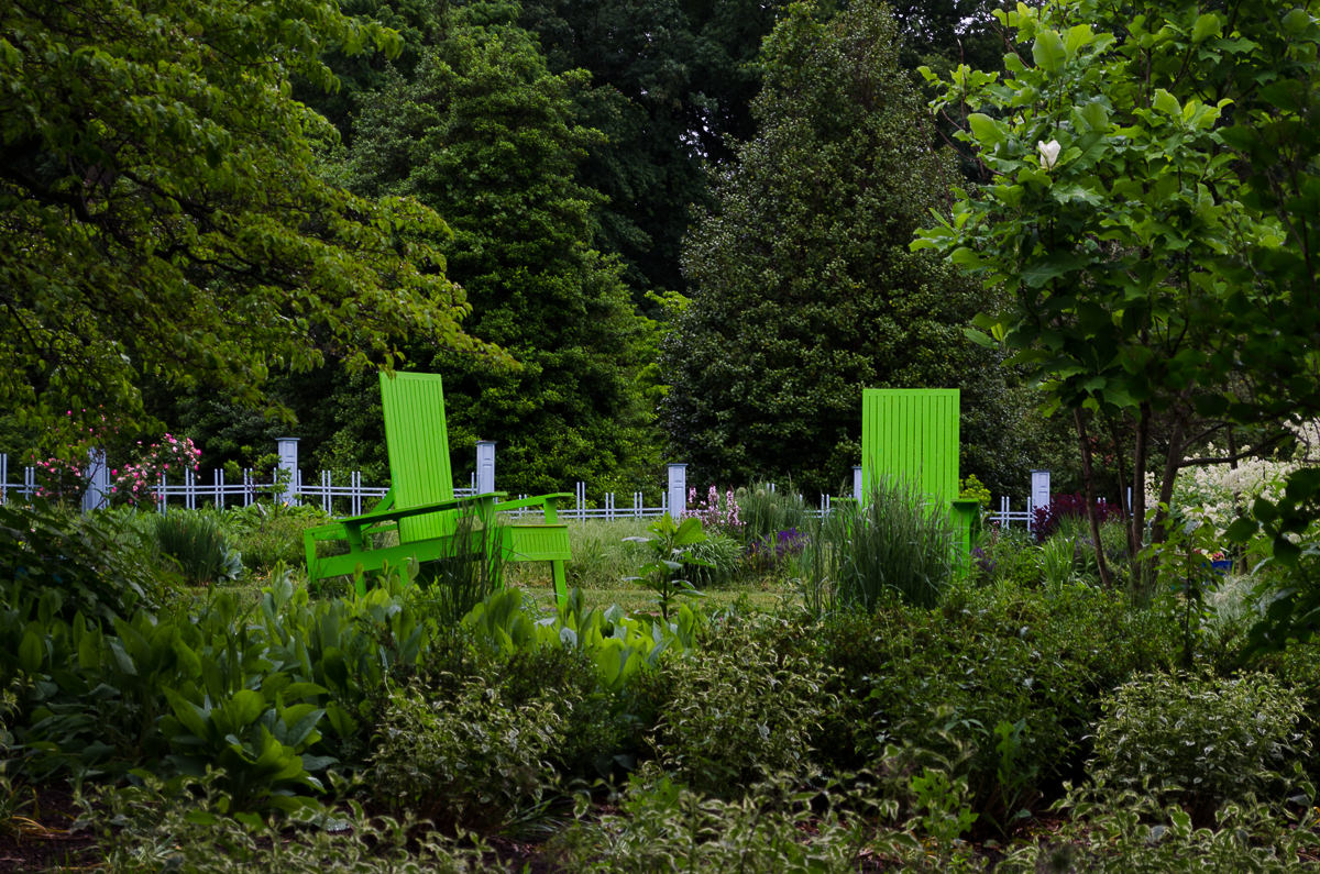 Chairs, Green, Rutgers Gardens