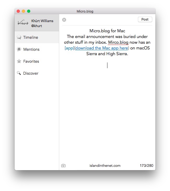 Micro.blog for Mac