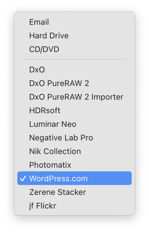 Screenshot of Adobe Lightroom CC export with JPEGmini Pro