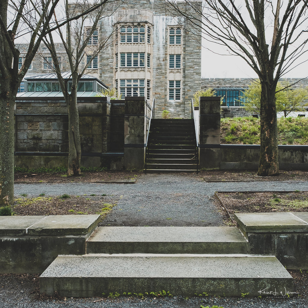 Stairs to Betsey Stockton Garden at Firestone Library, Princeton University