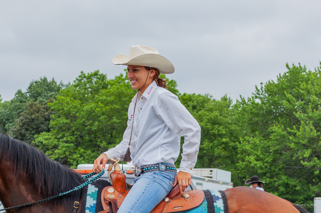 attractive cowgirl on horse