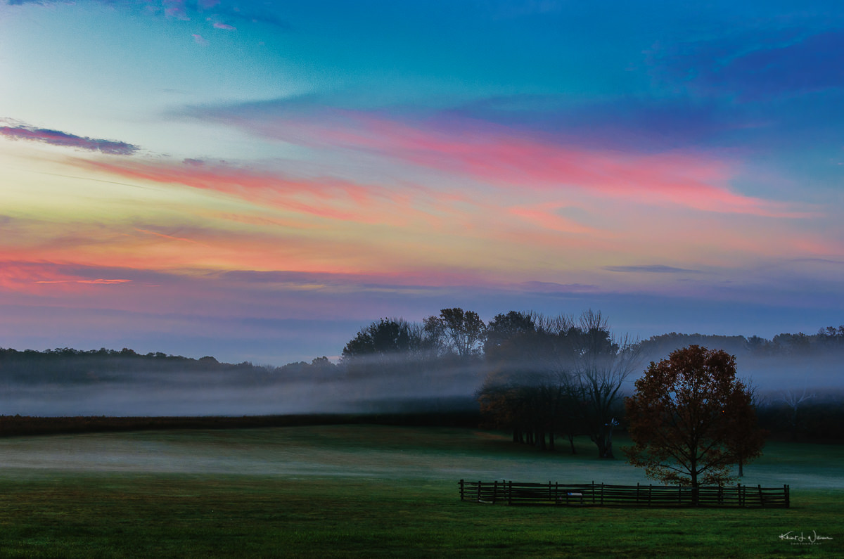 Princeton Battlefield Park in the Fog