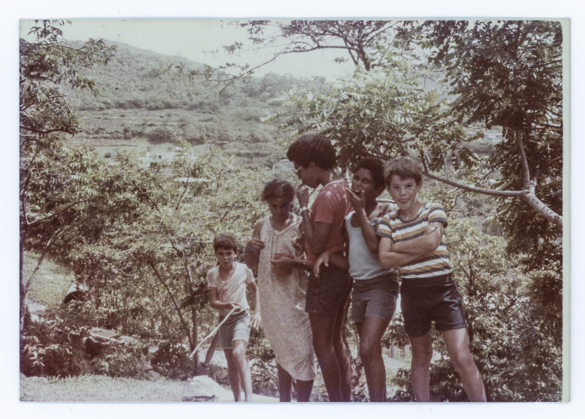 Picking plums with cousins in Friendship, Bequia