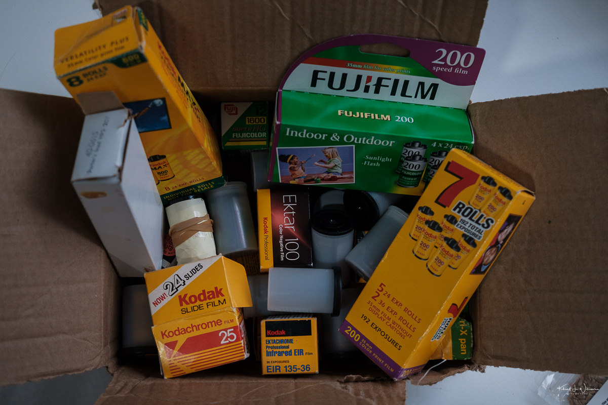 a box of expired 35mm film