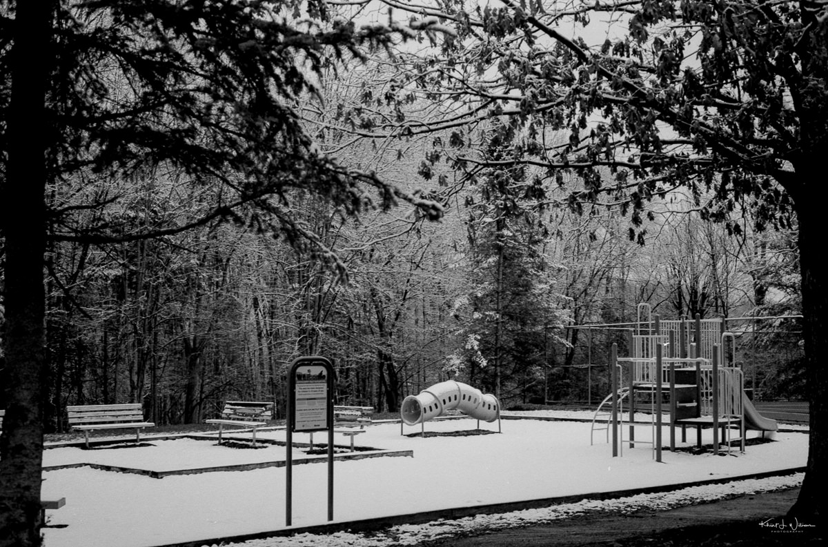 Montgomery Hills neighbourhood in the snow