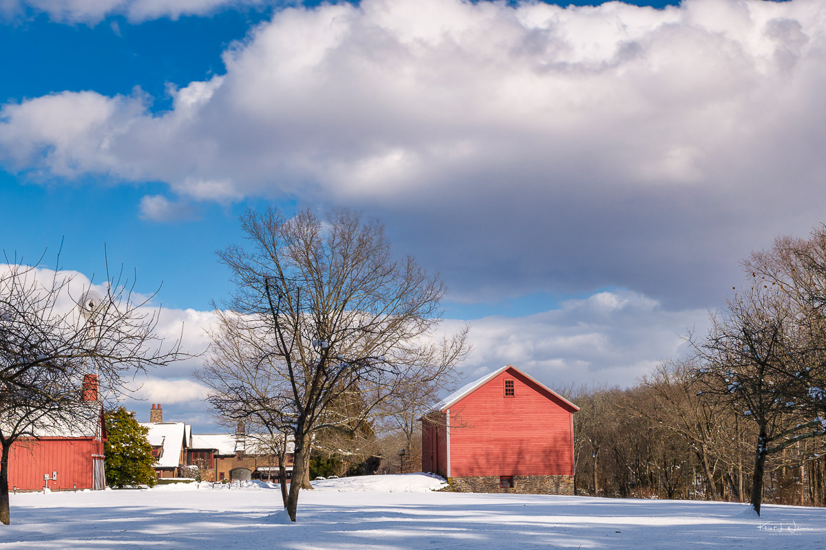 Rustic Red Barn in the snow